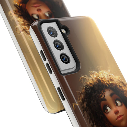 Artistic Tough Phone Case with Whimsical Character Design