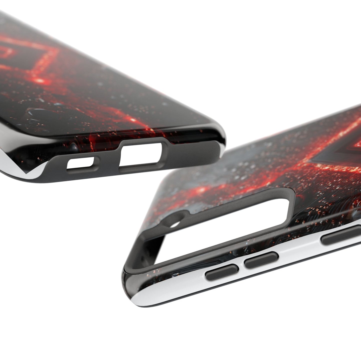 Neon Nexus: Crimson Shard | Sci-Fi Diamond Phone Case by Skipper