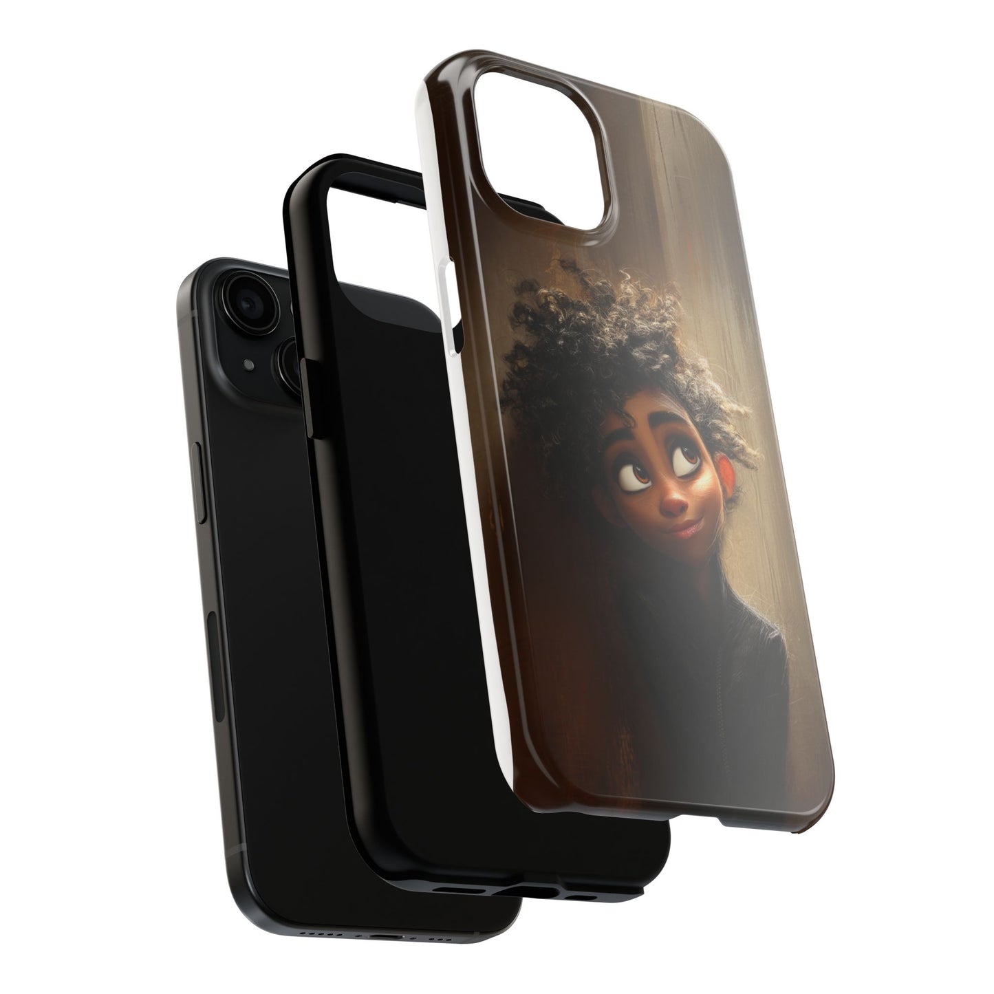 Stylish Tough Phone Case - Artistic Character Design for Teens
