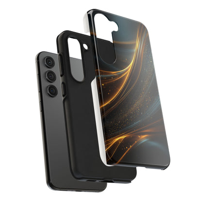 Elegant Tough Phone Case with Glittering Waves Design