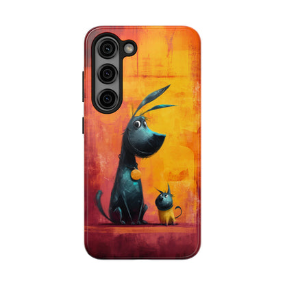 Colorful Dog & Cat Tough Phone Case – Fun Pet Lover Accessory