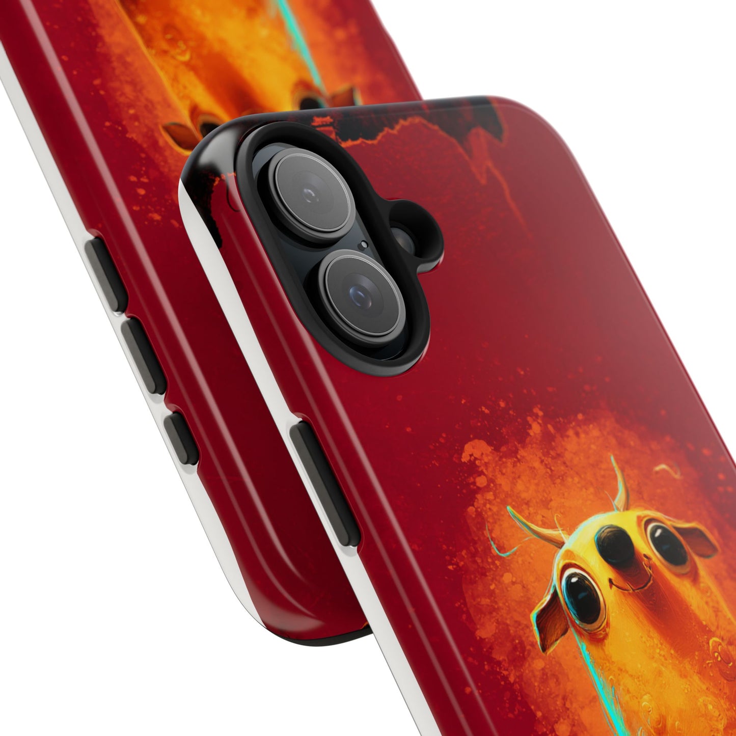 Whimsical Tough Phone Case - Cute Orange Monster Design