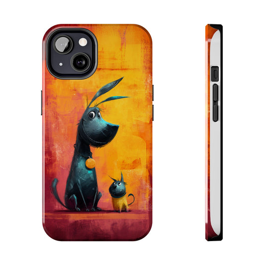 Colorful Dog & Cat Tough Phone Case – Fun Pet Lover Accessory