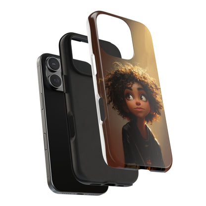 Artistic Tough Phone Case with Whimsical Character Design