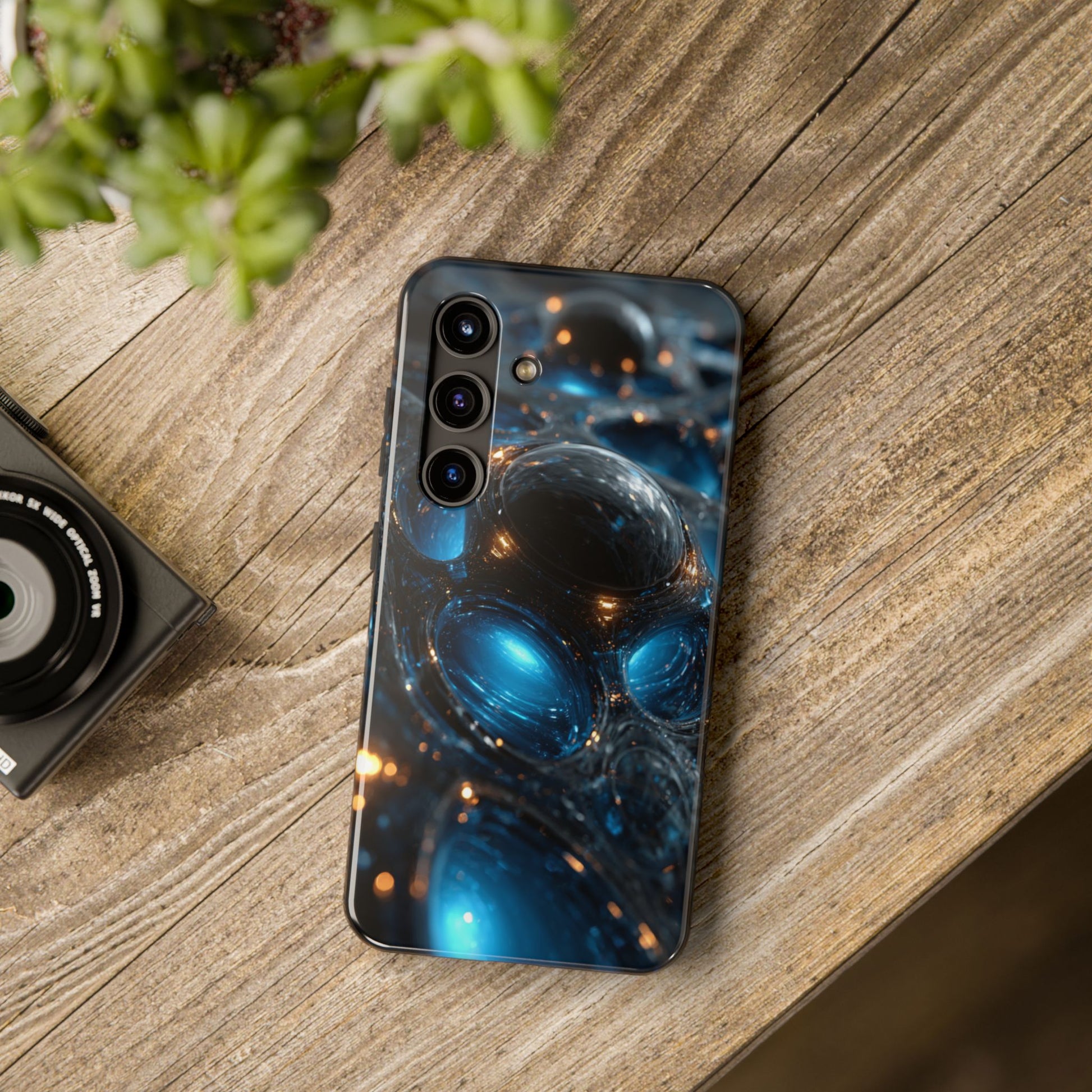 Dynamic blue abstractions combined with unbeatable toughness — protect your tech with style and confidence.