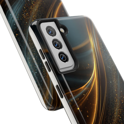 Elegant Tough Phone Case with Glittering Waves Design