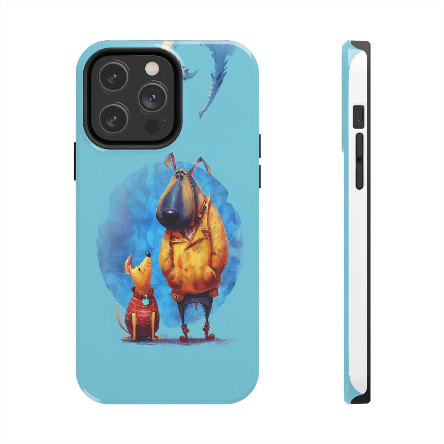 Whimsical Dog-Themed Tough Phone Case for Pet Lovers