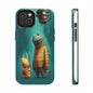 Whimsical Cat Adventure Tough Phone Case - Unique Design for Animal Lovers
