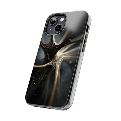 Elegant Tough Phone Case with Abstract Metallic Design