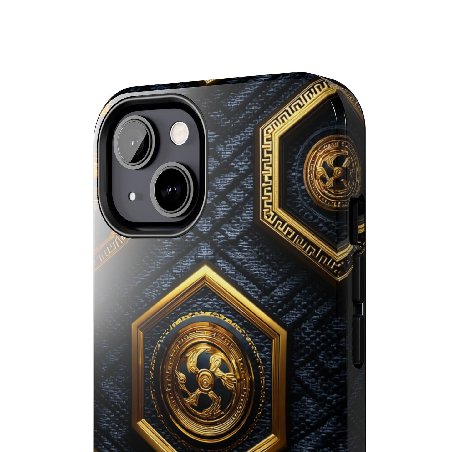 Luxury Gold Hexagon Tough Phone Case by Skipper – Modern Stylish Protection & Gift Idea