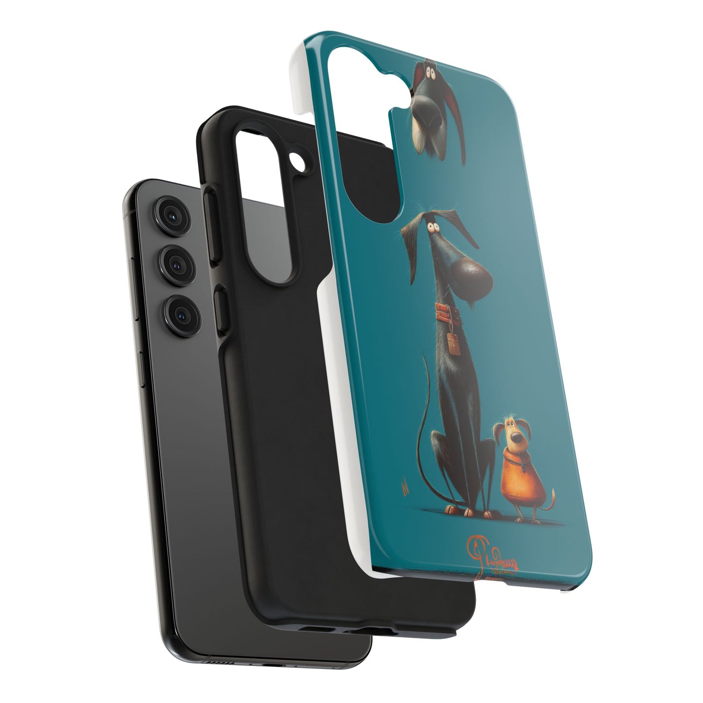 Whimsical Dog Art Tough Phone Case - Durable Protection for Pet Lovers