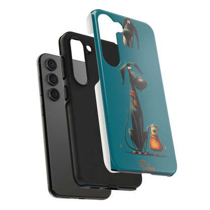 Whimsical Dog Art Tough Phone Case - Durable Protection for Pet Lovers