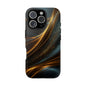 Elegant Tough Phone Case with Glittering Waves Design