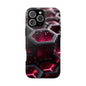 Neon Nexus: Hexwave Hive | Pink Cyber Grid Phone Case by Skipper