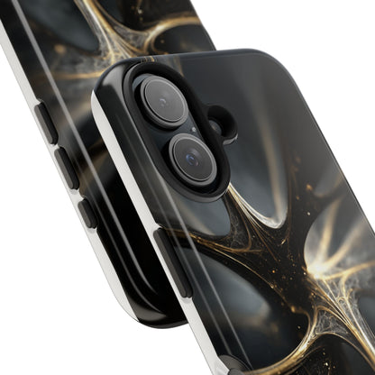 Elegant Tough Phone Case with Abstract Metallic Design