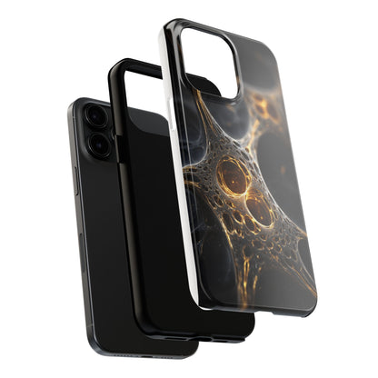 Luxurious Abstract Tough Phone Case - Gold and Black Design