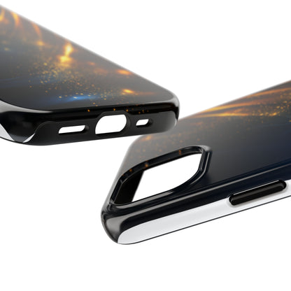 Galaxy Glitter Tough Phone Case - Shockproof Protection for iPhone