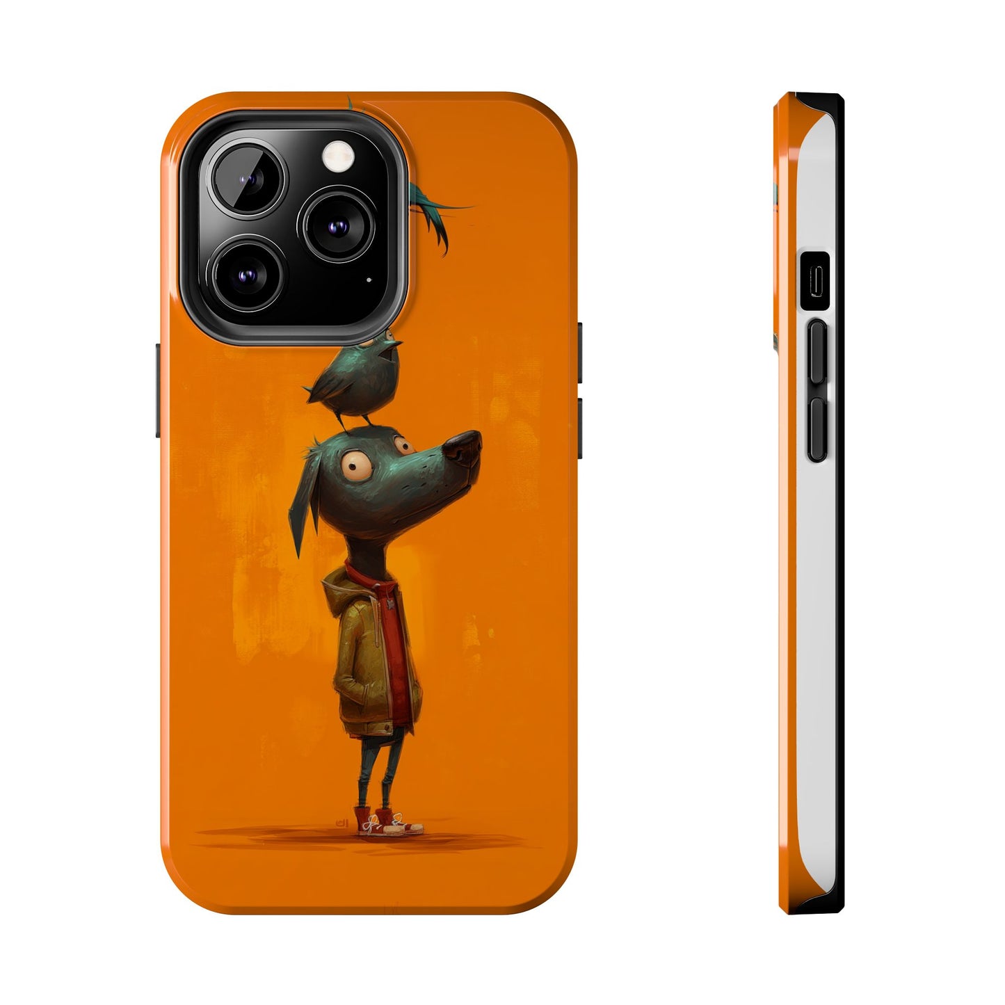 Fun Dog & Bird Tough Phone Cases - Quirky Animal Art for Pet Lovers