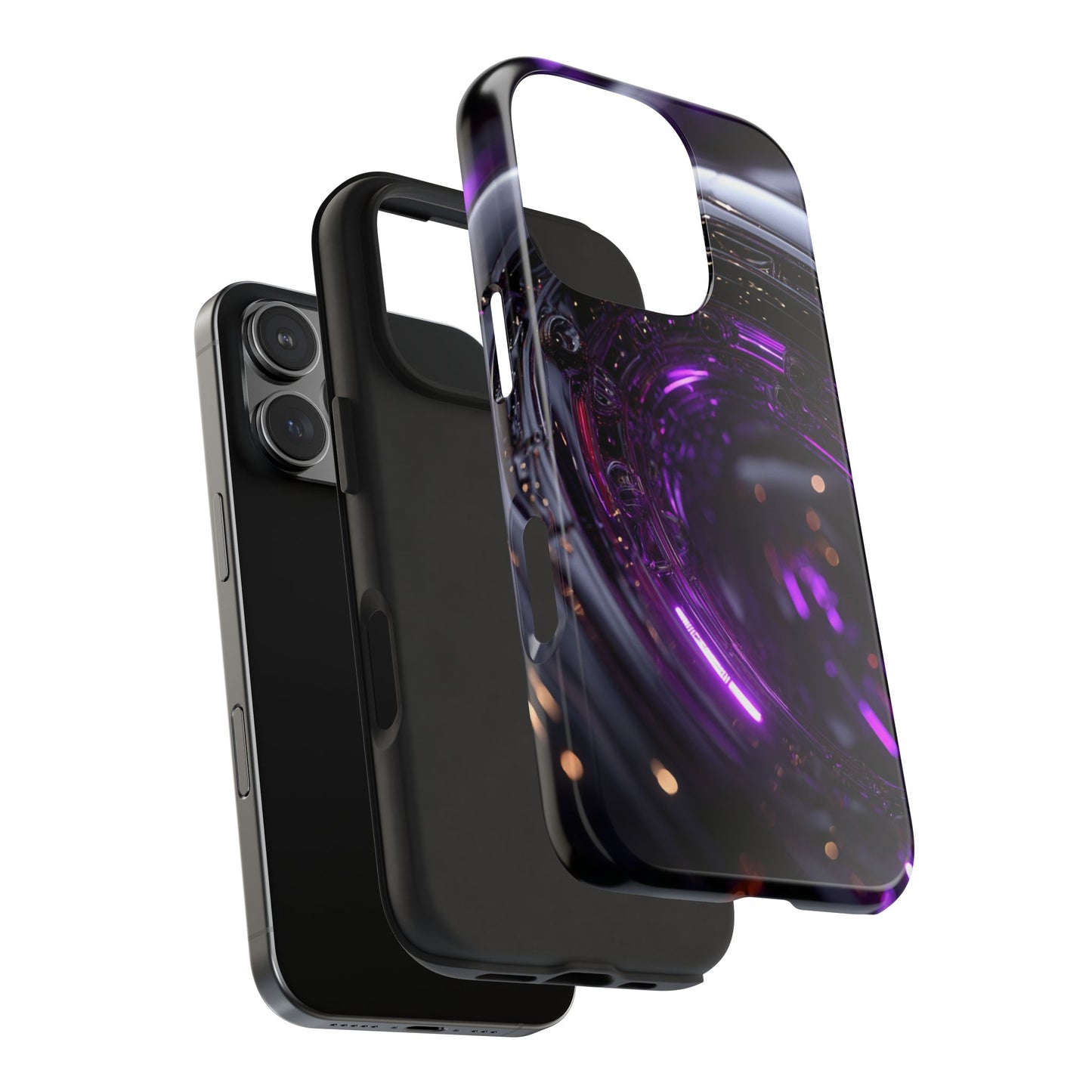 Stylish Tough Phone Case | Purple Glow Design, Durable Electronics Protection, Unique Phone Accessory, Trendy Tech Gift