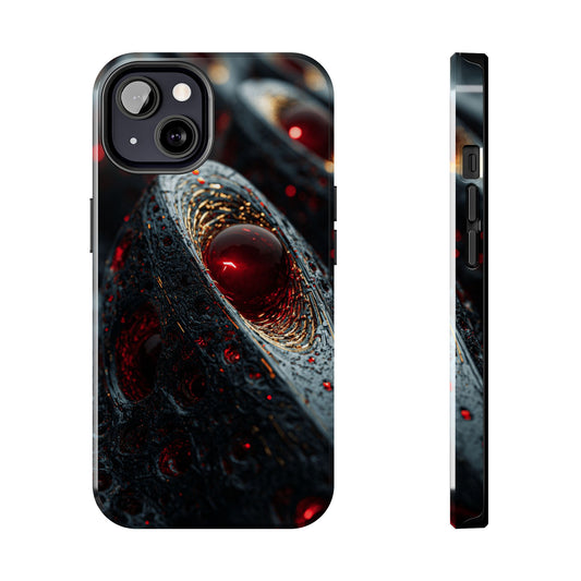 Red Galaxy Tough Phone Case, Unique Phone Covers, Durable Mobile Cases, Gift for Tech Lovers, Space-Themed Phone Accessory