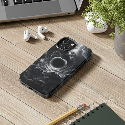 Cosmic Black Hole Tough Phone Case | Sleek Sci-Fi Protection, Unique Art Accessory for Tech Lovers by Skipper