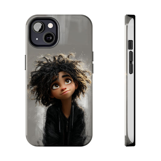 Artistic Tough Phone Case - Unique Character Design for Creative Souls