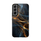 Stylish Tough Phone Case with Golden Swirl Design