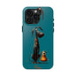 Whimsical Dog Art Tough Phone Case - Durable Protection for Pet Lovers