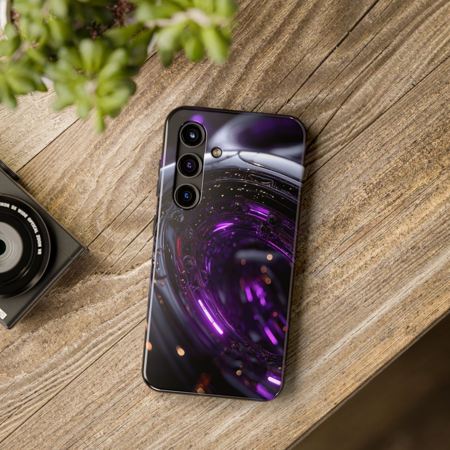 Stylish Tough Phone Case | Purple Glow Design, Durable Electronics Protection, Unique Phone Accessory, Trendy Tech Gift