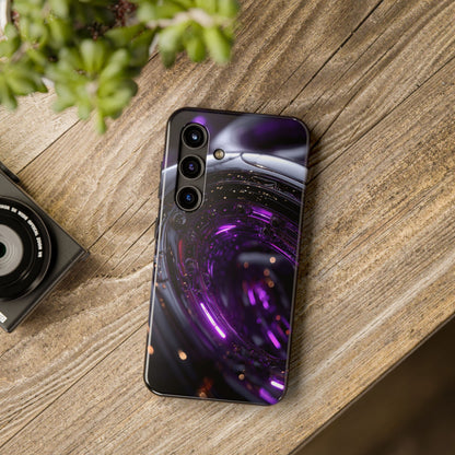 Stylish Tough Phone Case | Purple Glow Design, Durable Electronics Protection, Unique Phone Accessory, Trendy Tech Gift