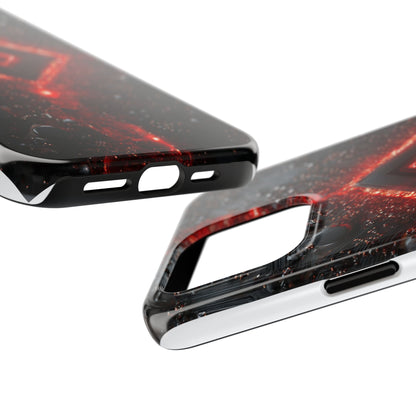 Neon Nexus: Crimson Shard | Sci-Fi Diamond Phone Case by Skipper