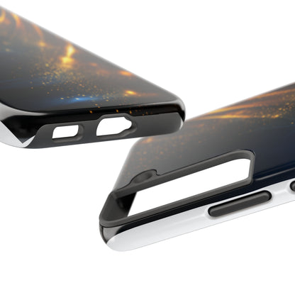 Galaxy Glitter Tough Phone Case - Shockproof Protection for iPhone