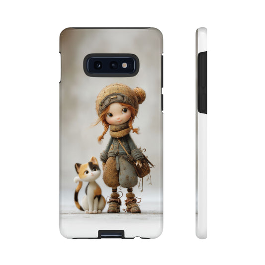 Cute Character Phone Case, Kawaii Phone Cover, Protective Case for Cat Lovers, Gift for Animal Lovers, Whimsical Accessories
