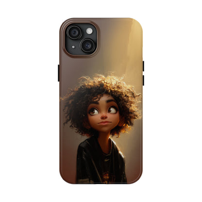 Artistic Tough Phone Case with Whimsical Character Design
