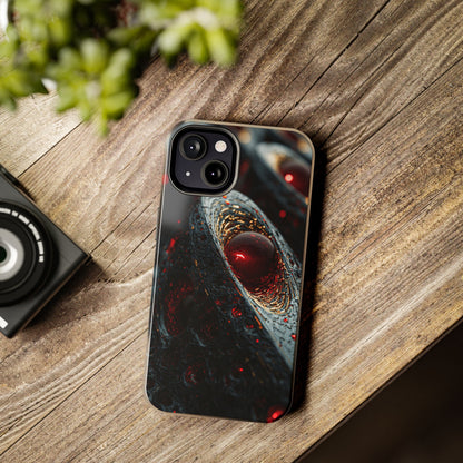 Red Galaxy Tough Phone Case, Unique Phone Covers, Durable Mobile Cases, Gift for Tech Lovers, Space-Themed Phone Accessory