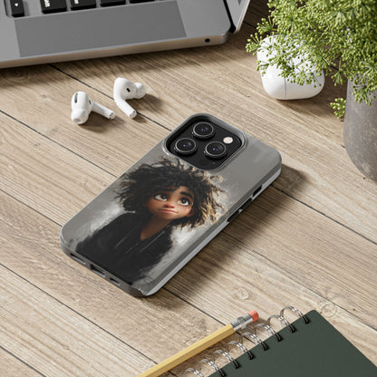 Artistic Tough Phone Case - Unique Character Design for Creative Souls