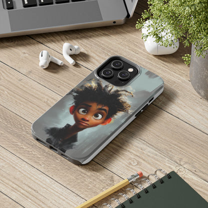Artistic Tough Phone Case - Unique Design with Character - Great Gift Idea
