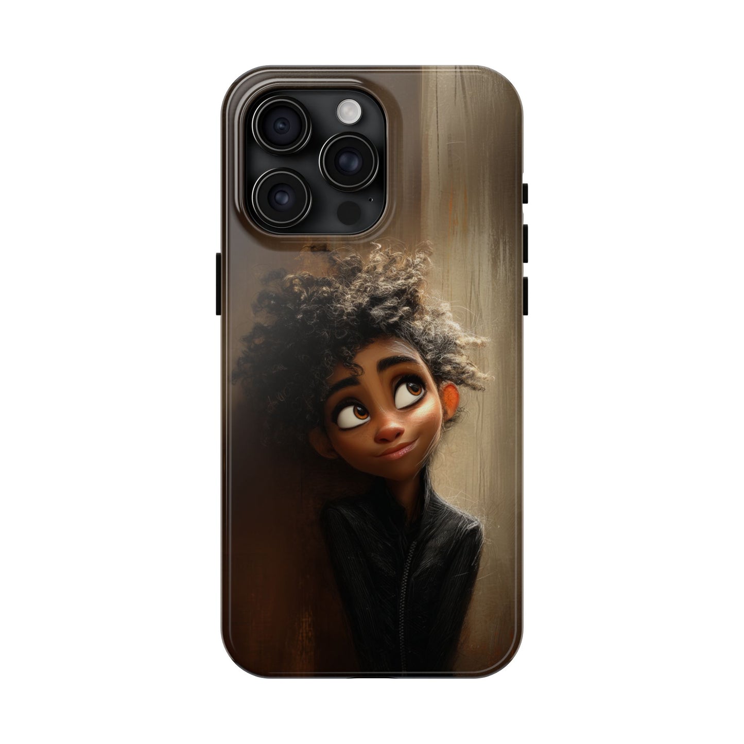 Stylish Tough Phone Case - Artistic Character Design for Teens