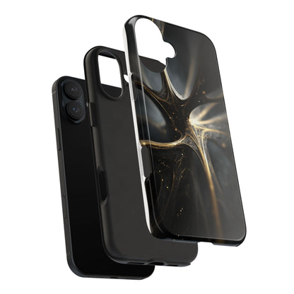 Elegant Tough Phone Case with Abstract Metallic Design