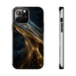 Stunning Gold Swirl Tough Phone Case - Stylish Protection with Elegance