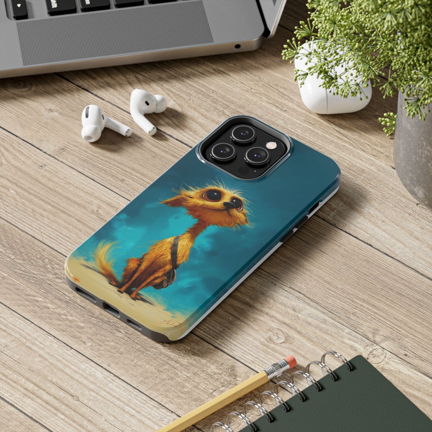 Whimsical Dog Art Tough Phone Case - Durable and Stylish Protection for Pet Lovers