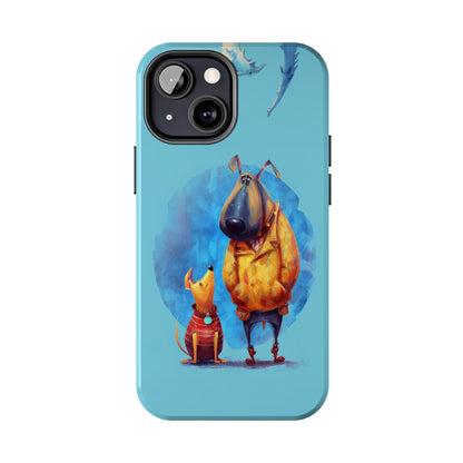 Whimsical Dog-Themed Tough Phone Case for Pet Lovers