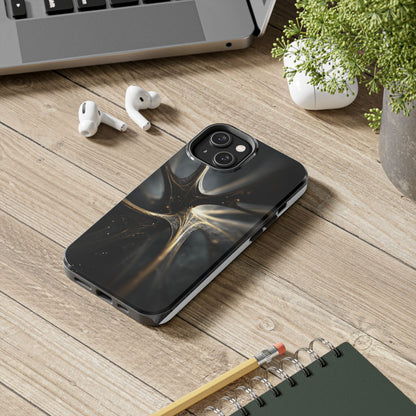 Elegant Tough Phone Case with Abstract Metallic Design