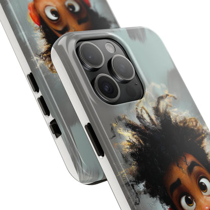Artistic Tough Phone Case - Unique Design with Character - Great Gift Idea