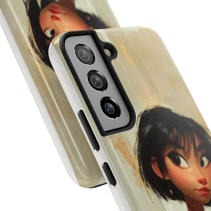 Artistic Tough Phone Case - Cute Character Design for Kids and Teens