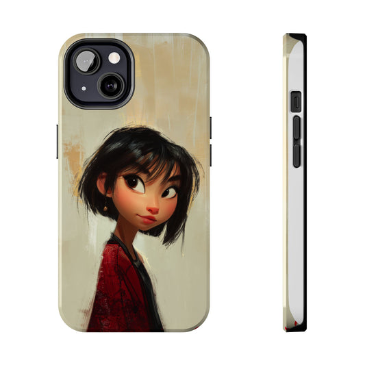 Artistic Tough Phone Case - Cute Character Design for Kids and Teens