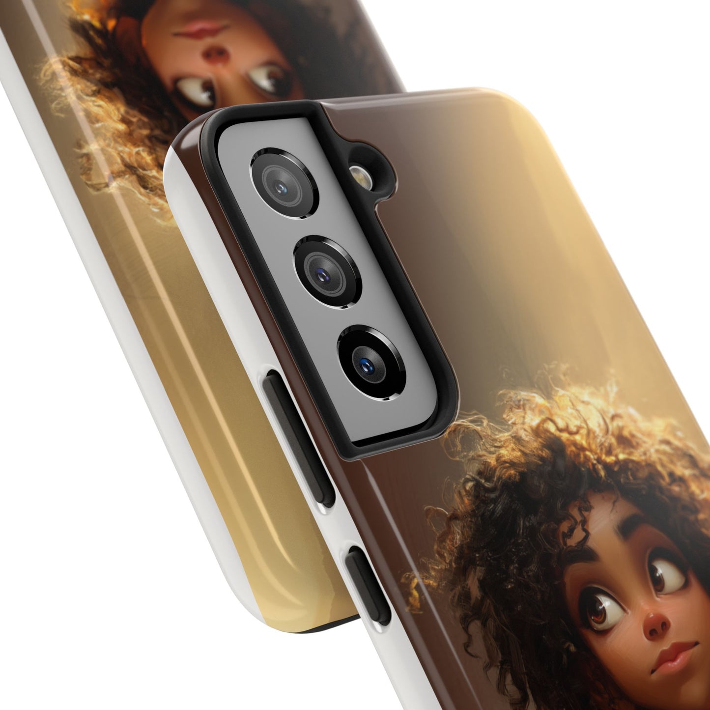 Artistic Tough Phone Case with Whimsical Character Design