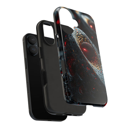 Red Galaxy Tough Phone Case, Unique Phone Covers, Durable Mobile Cases, Gift for Tech Lovers, Space-Themed Phone Accessory