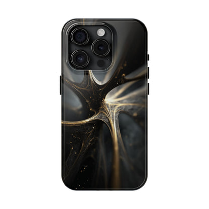 Elegant Tough Phone Case with Abstract Metallic Design