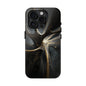 Elegant Tough Phone Case with Abstract Metallic Design